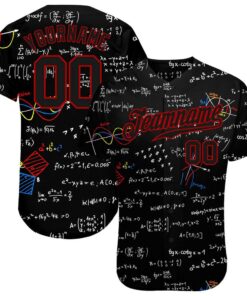 3D Pattern Design Math Authentic Baseball Jersey, Custom Baseball Jersey