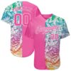3D Pattern Design Tropical Palm Leaves Authentic Baseball Jersey, Custom Baseball Jersey