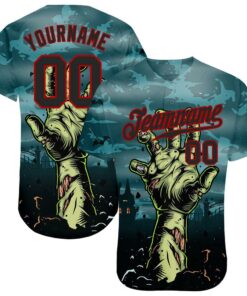 3D Pattern Halloween Horror Night Trick Treat Authentic Baseball Jersey, Custom Baseball Jersey