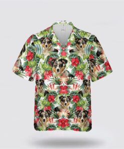 Australian Shepherd Flower And Leaves Tropic Hawaiin Shirt, Gift For Dog Lover