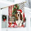 Basset Hound Christmas American Flag, Christmas Flag Outdoor Decoration
