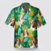 Basset Hound Dog On Leaves Green Background Hawaiin Shirt, Gift For Pet Lover