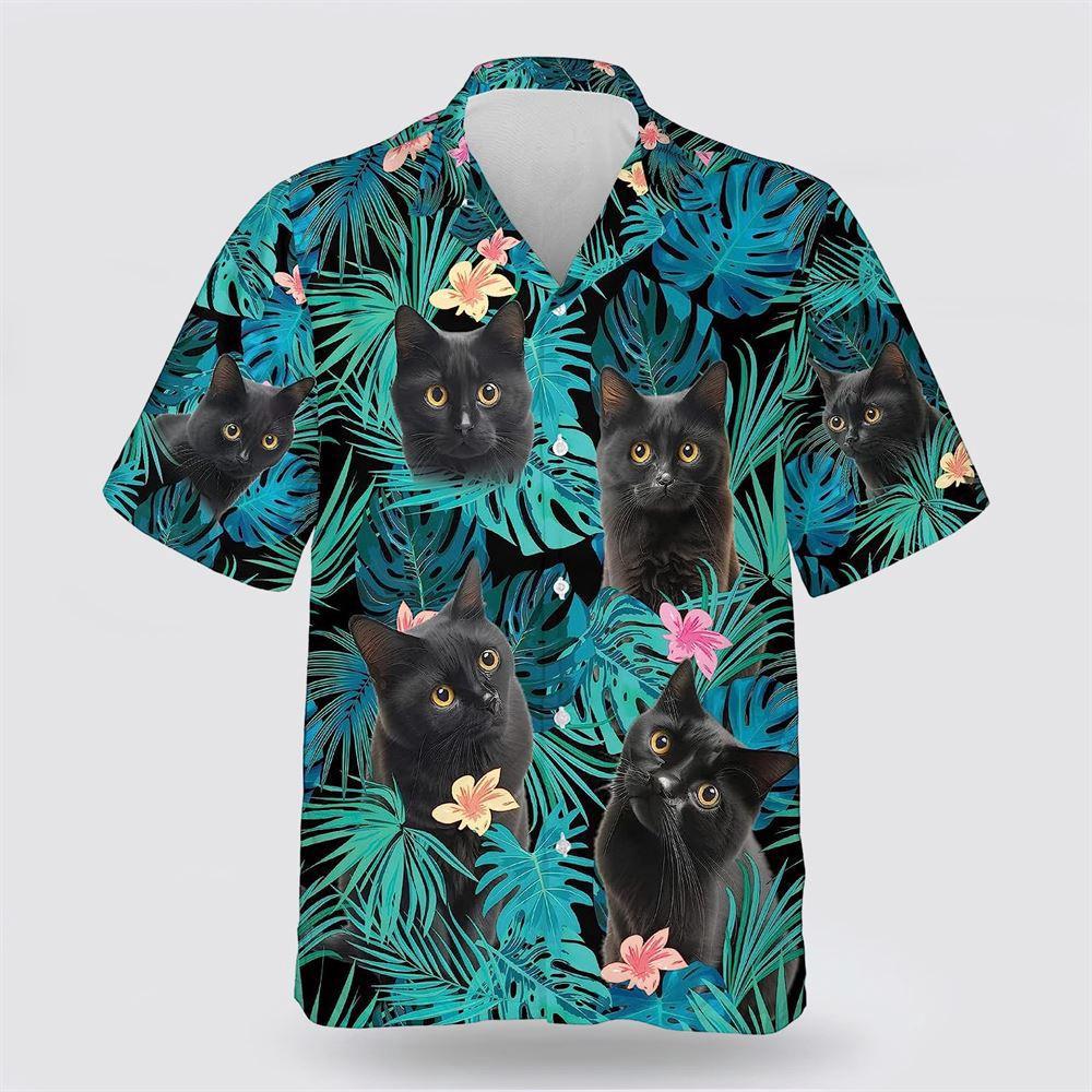Black Cat Is So Cute With Yellow Eyes Hawaiin Shirt, Gifts For Pet Lover