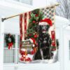 Black Labrador Retriever Dog Christmas American Flag, Christmas Flag Outdoor Decoration
