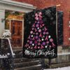 Breast Cancer Christmas Flag Merry Christmas Christmas Tree, Christmas Flag Outdoor Decoration
