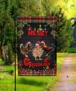Chicken Christmas Flag, Welcome Chicken FlagXmas, Garden Flags, Outdoor Xmas Flags, Christmas Flag Outdoor