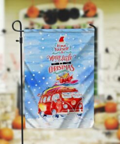 Christmas Camper Garden FlagXmas, Garden Flags, Outdoor Xmas Flags, Christmas Flag Outdoor