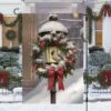 Christmas Flag, A Birds Refuge Amidst Snowfall Christmas Garden Flag, Christmas Garden Flags, Christmas Outdoor Flag