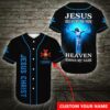 Cross Baseball Jersey - Because Of Him Heaven Knows My Name Custom Baseball Jersey