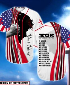Cross Flag Baseball Jersey - Jesus Is My Everything Custom Baseball Jersey Shirt