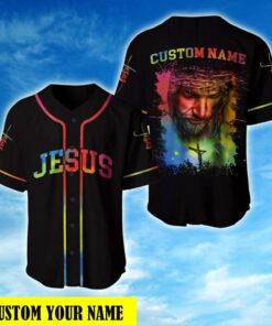 Cross, God Baseball Jersey - Colorful Custom Printed 3D Baseball Jersey Shirt For Men Women