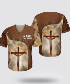 Custom Sports Baseball Jersey in GOD WE Trust Jesus Cross Christian