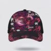 Faith Hope Love Butterfly Art All Over Print Cap, Breast Cancer Caps