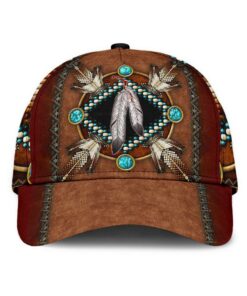 Feathers Beadwork Native American Hat