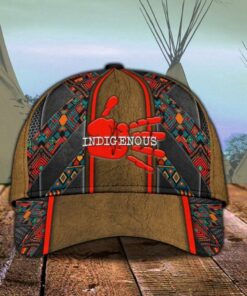 Indigenous Red Hand Native American Hat