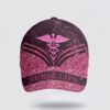 Nurse Life Pink Glitter All Over Print Cap, Breast Cancer Caps