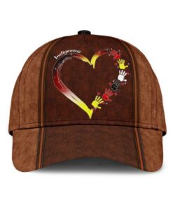 Red Hand Heart Native American Hat