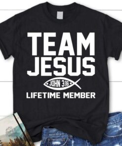 Team Jesus Lifetime Member Womens Christian T Shirt, Jesus Shirts, Blessed T Shirt