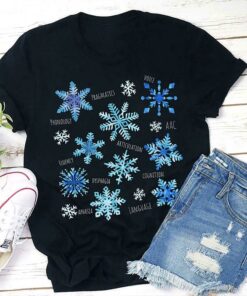 Winter Snowflake T Shirt, Merry T Shirt, Unisex Christmas Shirts
