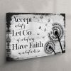 Accept What Is Let Go Of What Was Flower Canvas Wall Art Print – Christian Wall Art Canvas