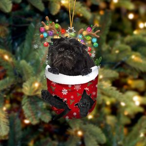 Affenpinscher In Snow Pocket Christmas Ornament –&hellip;