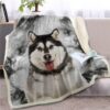 Affenpinscher Full Face  Fleece Throw Blanket – Sherpa Fleece Blanket – Gifts For Dog Lover