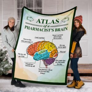 Atlas Of A Pharmacist’s Brain Fleece Throw&hellip;