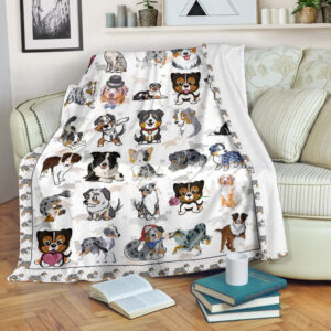 Australian Shepherd Cute Fleece Throw Blanket –&hellip;