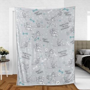 Australian Shepherd Sleepy Fleece Throw Blanket –&hellip;