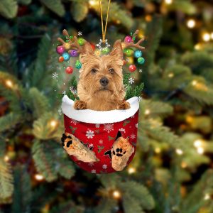 Australian Terrier In Snow Pocket Christmas Ornament&hellip;
