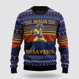 Baseball Jesus Save Ugly Christmas Sweater –&hellip;