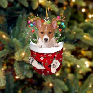 Basenji In Snow Pocket Christmas Ornament –&hellip;