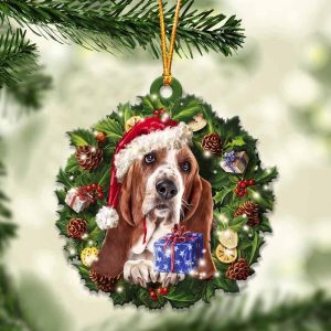 Basset Hound With Santa Hat Christmas Dog&hellip;