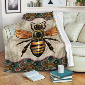 Bee Vintage Mandala Fleece Throw Blanket –&hellip;