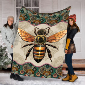 Bee Vintage Mandala Fleece Throw Blanket –&hellip;