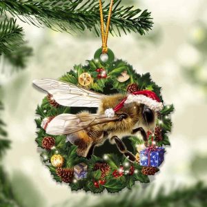 Bee With Santa Hat Christmas Ornaments –&hellip;