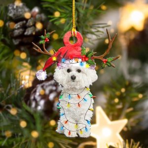 Bichon Frise Christmas Shape Christmas Plastic Hanging&hellip;