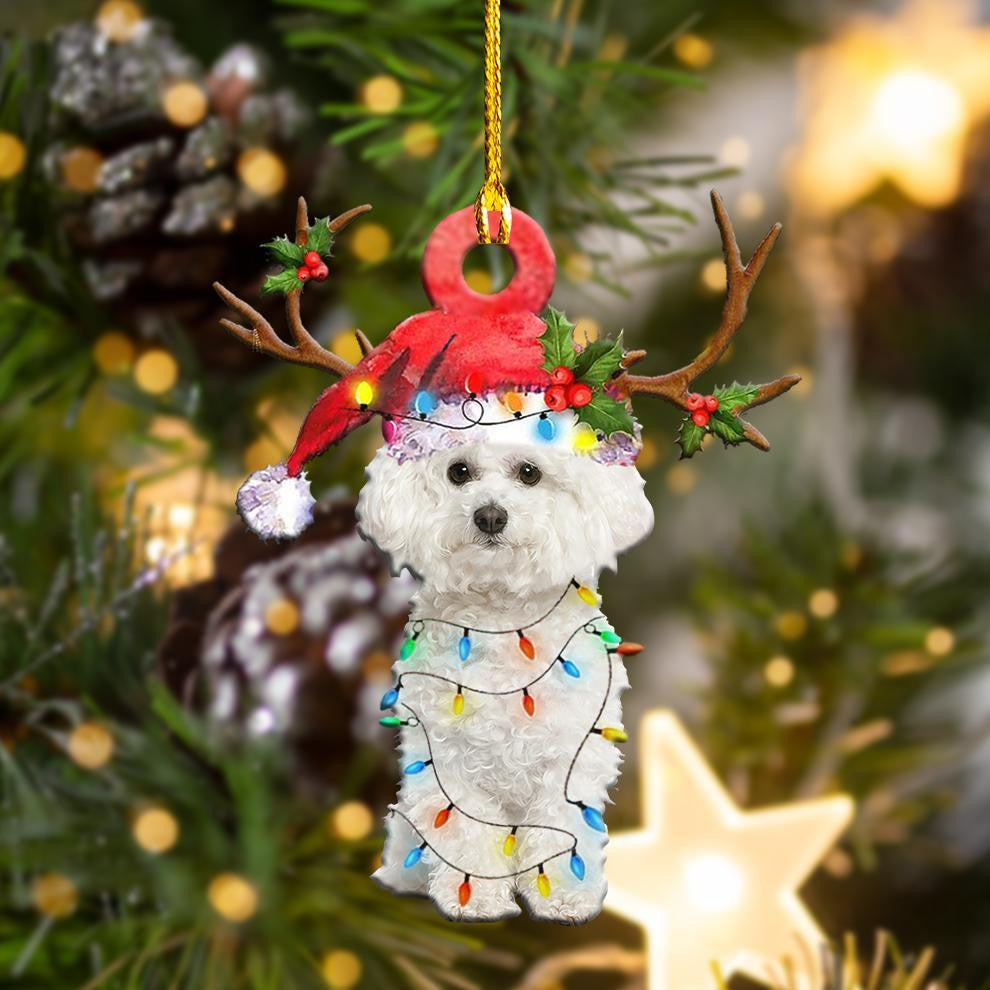 Bichon Frise Christmas Shape Christmas Plastic Hanging Ornament – Christmas Decor