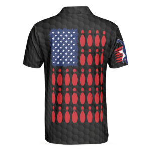 Black Cool Usa Flag Bowling Polo Shirt&hellip;