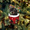 Black Cocker Spaniel In Snow Pocket Christmas Ornament – Ornaments Hanging Gift – Flat Acrylic Dog Ornament