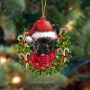 Black French Bulldog-Red Boot Hanging Christmas Plastic Hanging Ornament – Gifts For Dog Lovers