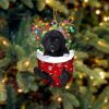 Black German Shepherd In Snow Pocket Christmas Ornament – Flat Acrylic Dog Ornament