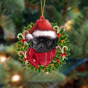 Black Pug Xmas Bandana Hanging Christmas Plastic&hellip;