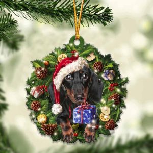 Black Tan Dachshund With Santa Hat Christmas&hellip;