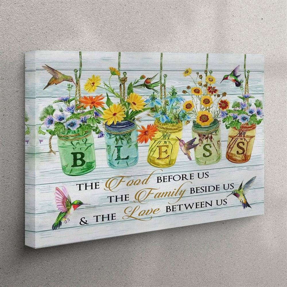 Bless The Food Before Us Canvas Wall Art – Christian Wall Art Canvas
