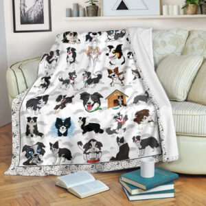 Border Collie Fleece Throw Blanket – Sherpa&hellip;