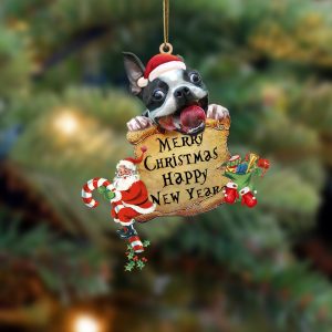 Boston Terrier-Christams & New Year Two Sided&hellip;