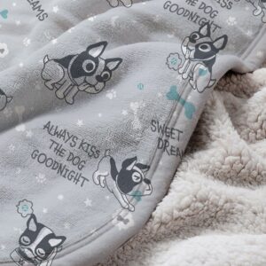 Boston Terrier Sleepy Fleece Throw Blanket –&hellip;
