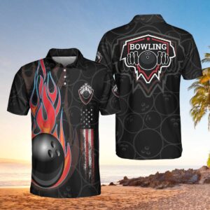 Bowling In Fire And American Flag Polo&hellip;