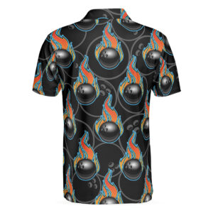 Bowling In Fire Seamless Pattern Polo Shirt&hellip;